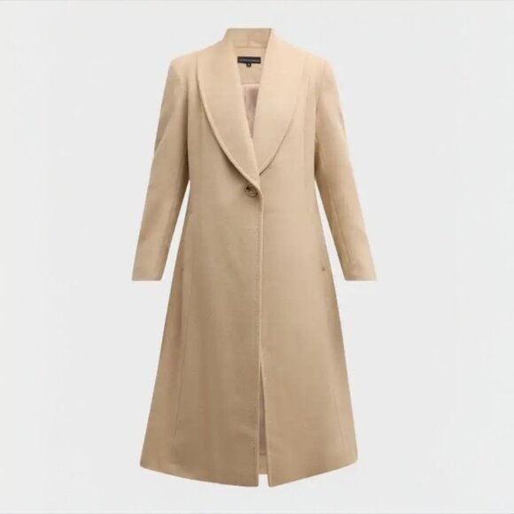 Sofia Cashmere Lara Shawl Collar Princess Coat Women’s Size 12 Camel Hair NWT - Picture 3 of 8